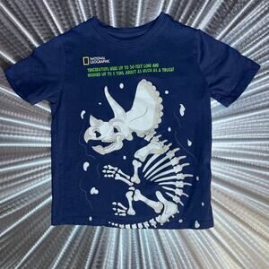 National Geographic Triceratops Bones & Info Baby Gap Kids T-shirt - Size: 5